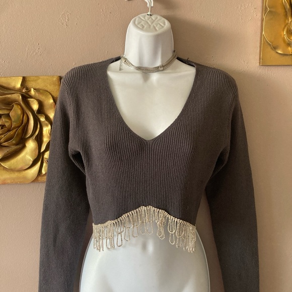 Zara Tops - Zara Grey Crop Sweater